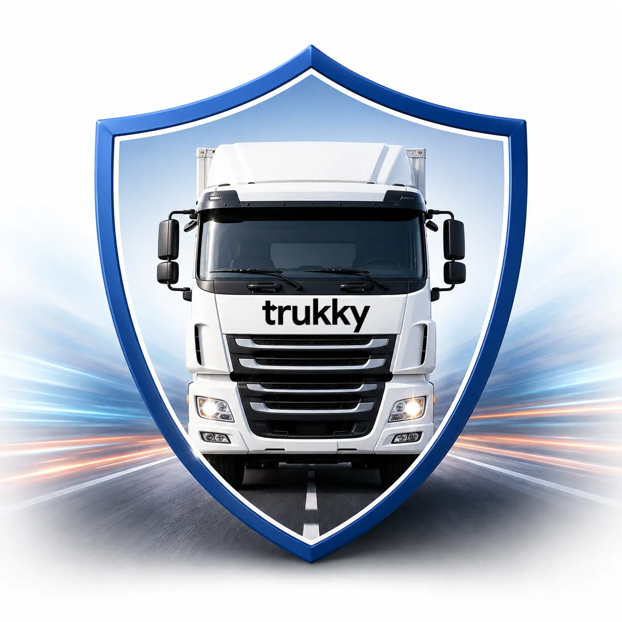 Trukky truck protected by a blue shield